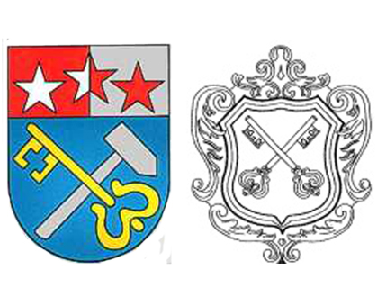 Das Wappen Silbertal und die Papstschlüssel