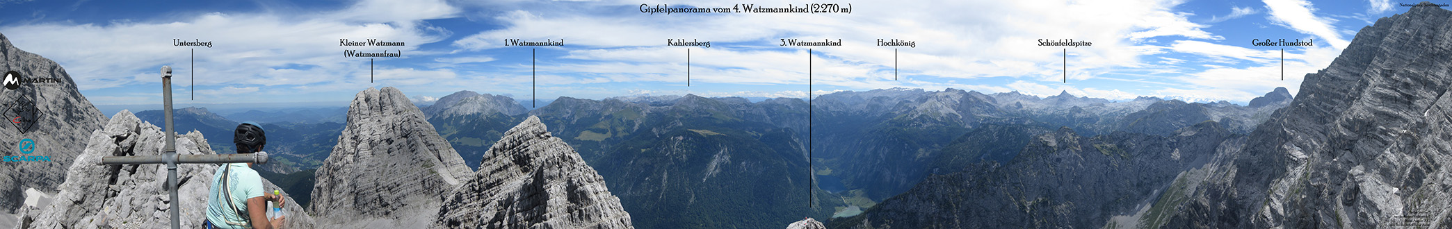 Gipfelpanorama vom 4. Watzmannkind
