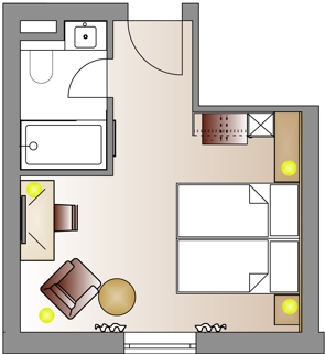 Rottal-Doppelzimmer Plan