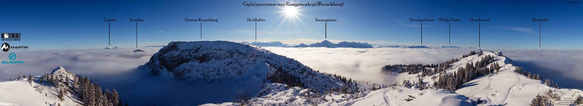Gipfelpanorama vom Roßgassenkopf über dem Nebelmeer