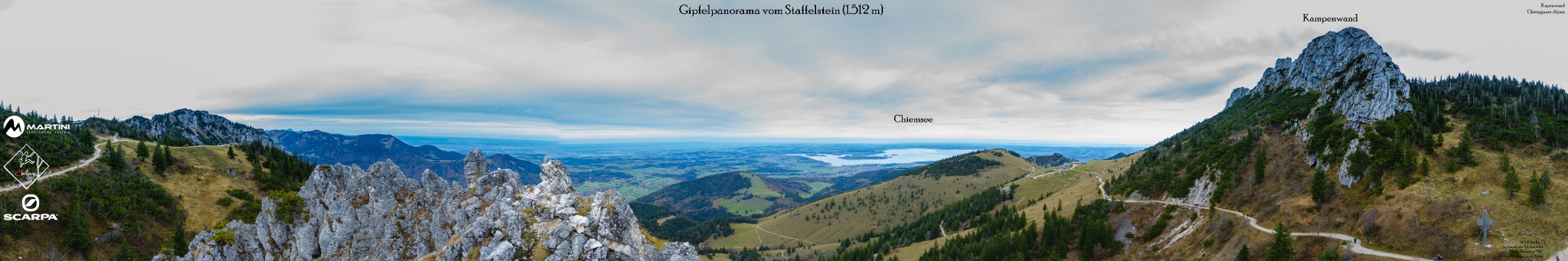 Gipfelpanorama vom Staffelstein (1.521 m) in der Chiemgauer Alpen