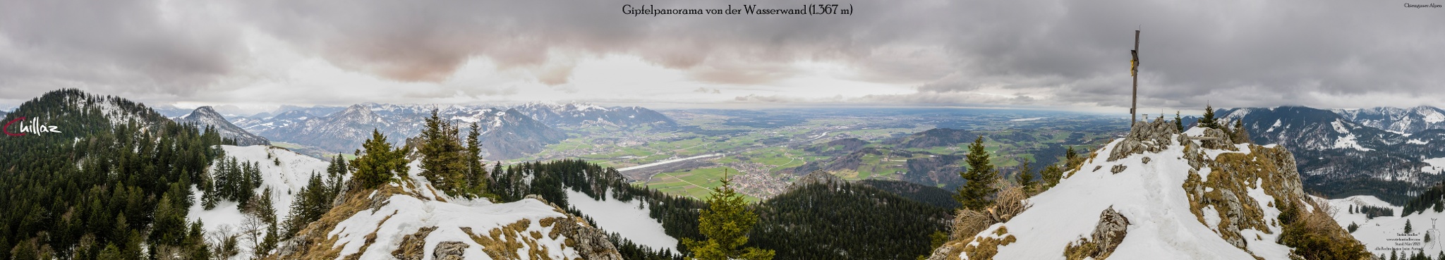 Gipfelpanorama von der Wasserwand (Heuberg).