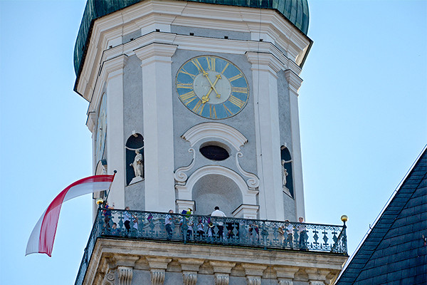 Kirchturm der Stadtpfarrkirche St. Georg in Freising