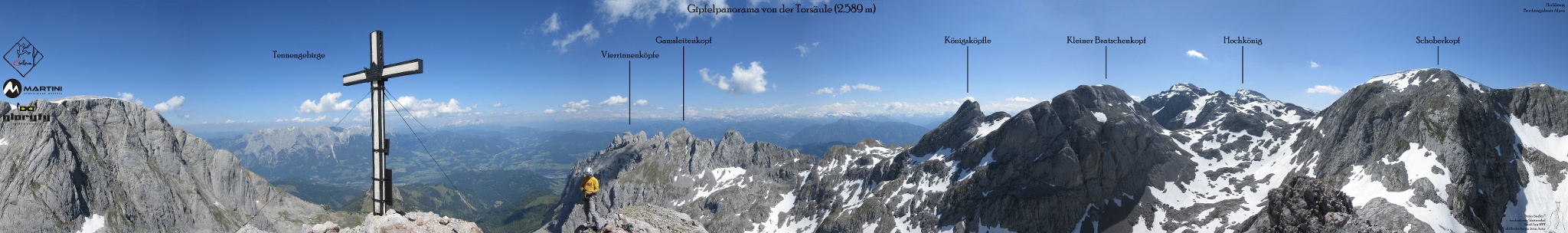 Gipfelpanorama von der Torsäule am Hochkönig