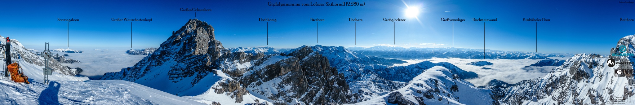 Gipfelpanorama vom Loferer Schihörndl