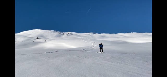 Abfahrt auf der Blutigen Alm