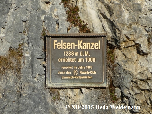 Gedenktafel Felsenkanzel