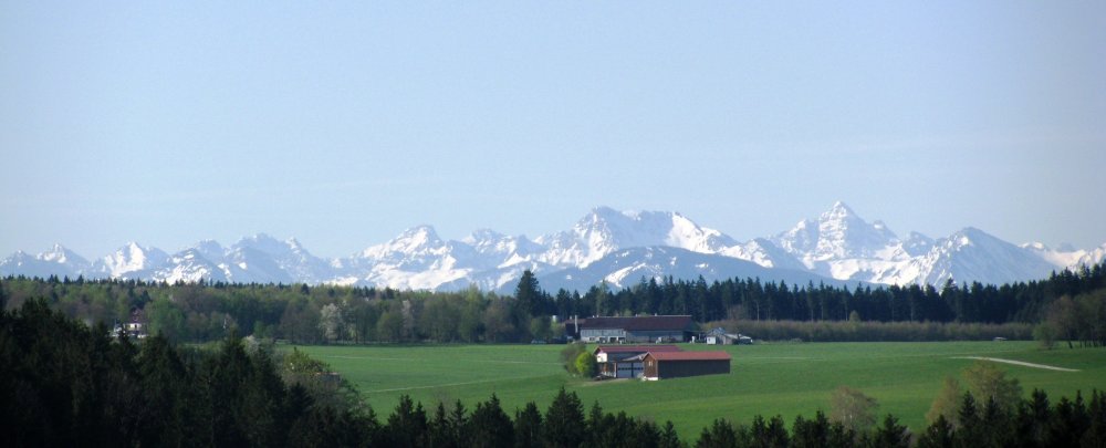 Aussicht auf die schneebedeckten Gipfel der Allgäuer Alpen100ausblick84