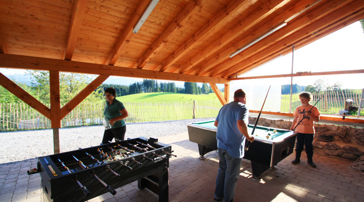 Unser überdachter Spielbereich draußen