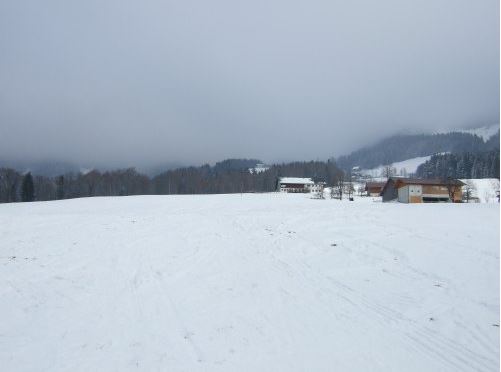 Aufstieg über den freien Hang