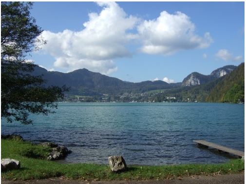 Badeplatz am Wolfgangsee in Fürberg