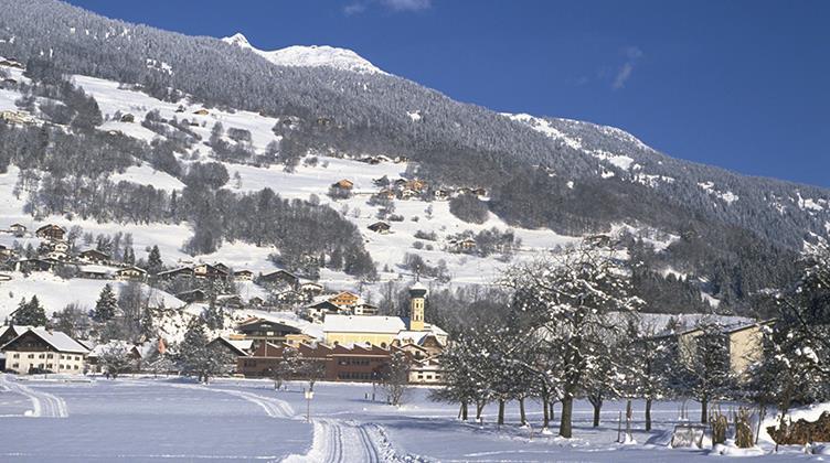 Schruns im Winter, Loipe gleich um die Ecke