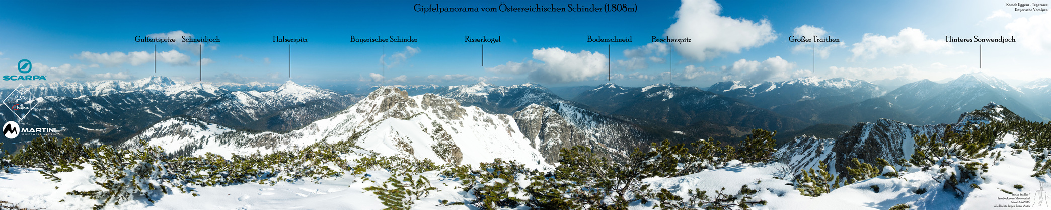Gipfelpanorama vom Österreichischen Schinder