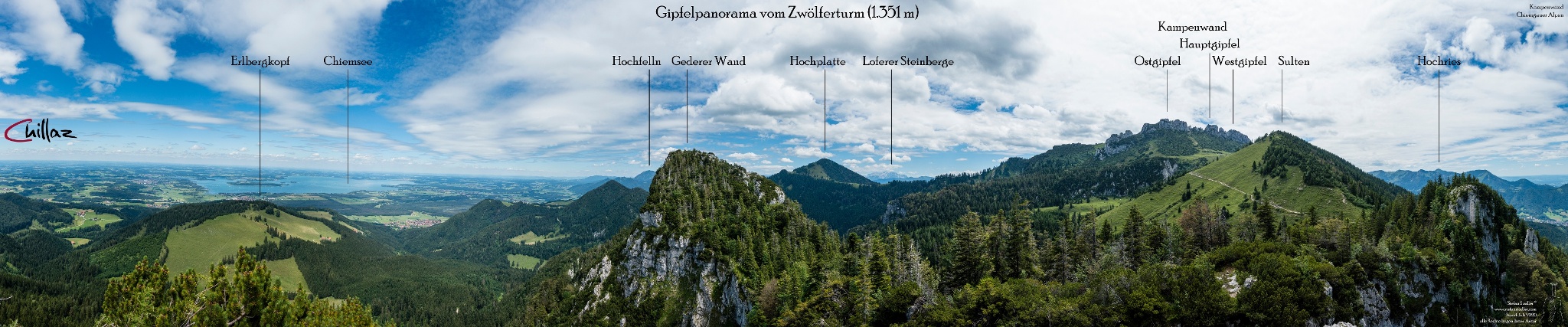 Gipfelpanorama vom Zwölferturm.