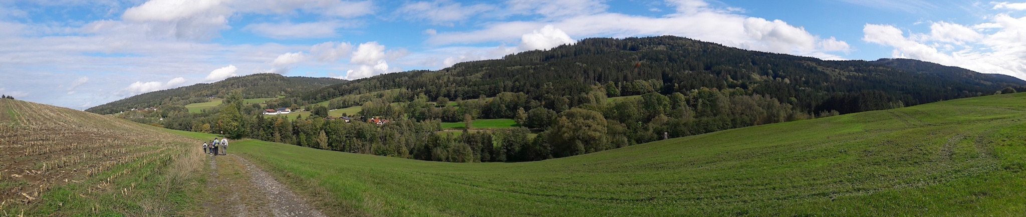 Panorama von Maierhof von der Zeller Höhe bis zum Pröller