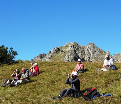 Blick vom Zirleseck zum Doppelgipfel des Ponten