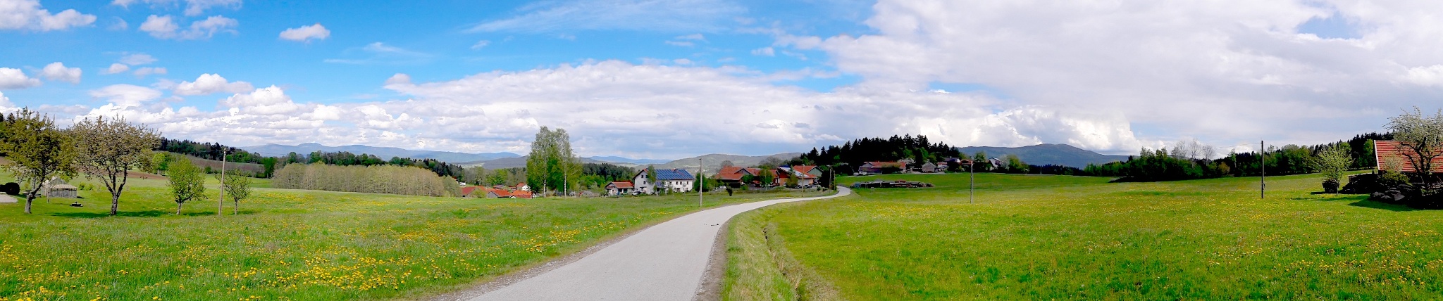 Panorama bei Tafertsried - von links Großer Arber (1456 m) bis Einödriegel (1121 m)