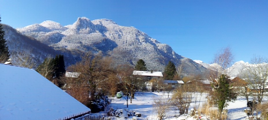 Ausblick von unserer Sonnenterrasse im Winter