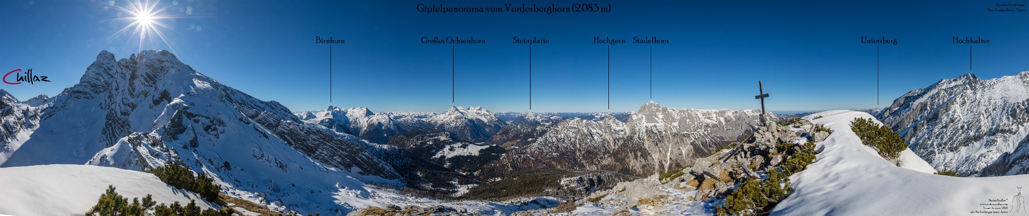 Gipfelpanorama vom Vorderberghorn.