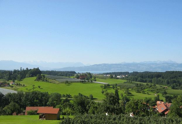 Aussichtspunkt vom eigenen Grundstück mit Liegewiese