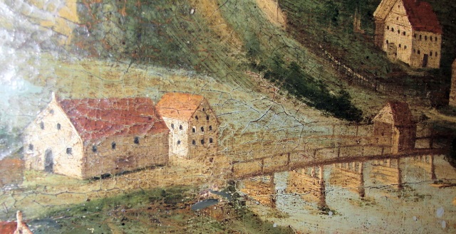 Schongauer Zimmerstadel. Ölbild Ende 18. Jahrhundert. Privatbesitz Schmidbauer.