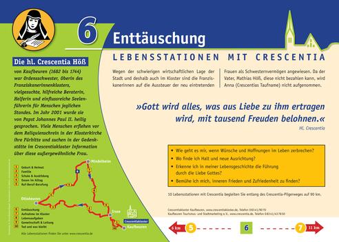Crescentia-Pilgerweg - Lebensstation mit Crescentia - Tafel 6 von 10 - "Enttäuschung"