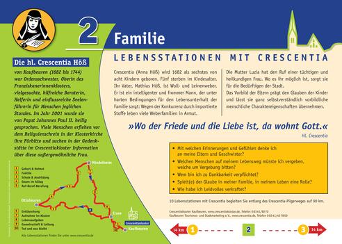 Crescentia-Pilgerweg - Lebensstation mit Crescentia - Tafel 2 von 10 - "Familie"