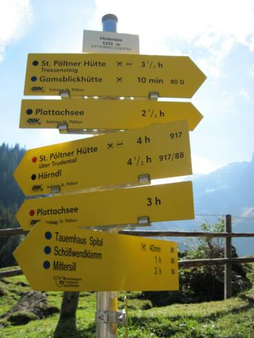 Wegweiser am Hintersee
