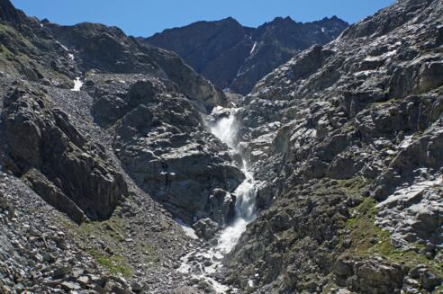 Wasserfall beim Aufstieg zur Braunschweiger Hütte