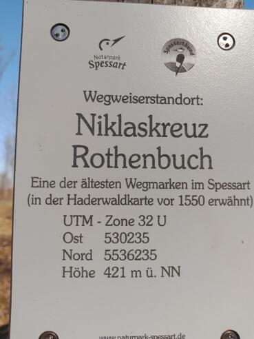 Standortschild Wegweiser Niklaskreuz