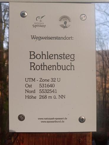 Standortschild Wegweiser Bohlensteg