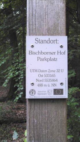 Wegweiserstandort Parkplatz Bischborner Hof