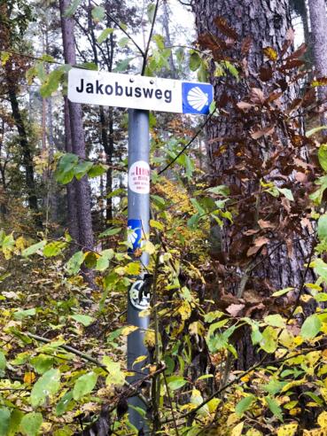 Wegzeichen Steigerwälder Jakobsweg