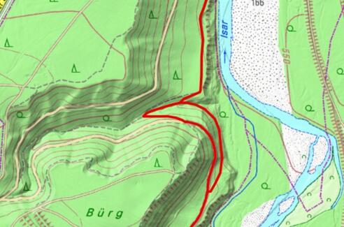 Wegumleitung (Auszug Bayernatlas)