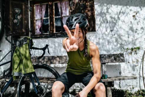 Mit Super.Natural beim Radfahren