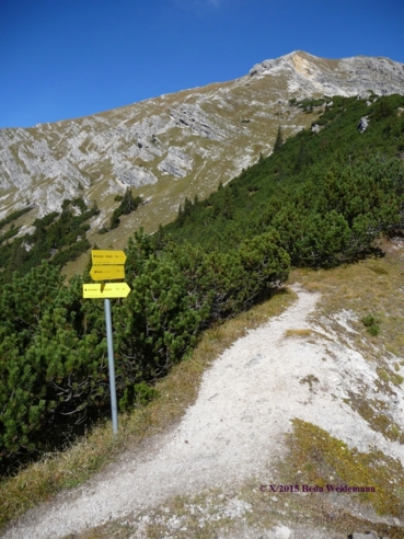 Wegweiser am Kreuzjöchl