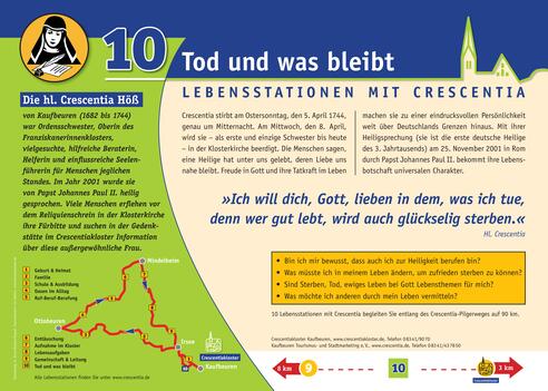 Crescentia-Pilgerweg - Lebensstation mit Crescentia - Tafel 10 von 10 - "Tod & was bleibt"
