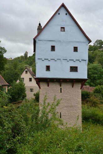 Das sogenannte "Toppler-Schlösschen" unterhalb von Rothenburg o. d. Tauber
