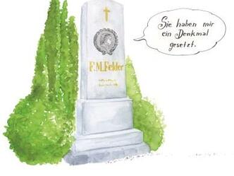 Denkmal für Franz Michael Felder - Illustration Monika Hehle