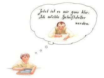 Franz Michael Felder als Schulkind - Illustration Monika Hehle