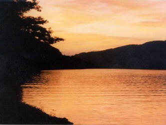 Angeln bei Sonnenuntergang