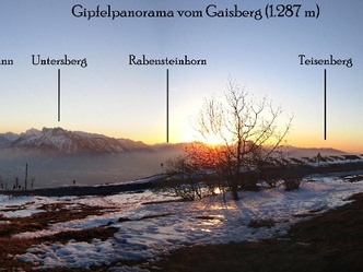 Gaisberg Panorama vom Gipfel im Winter