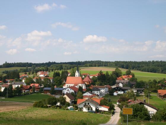 Blick auf Peterskirchen.