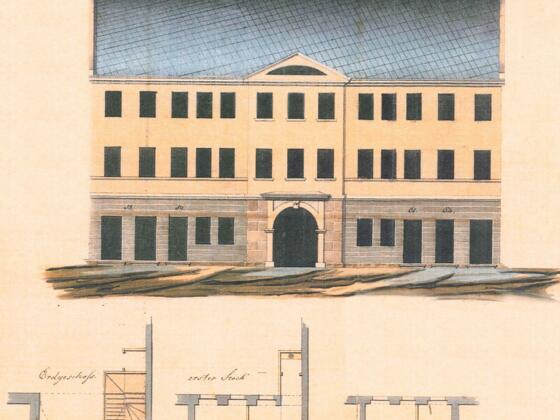 Plan des wiederaufgebauten Hauses „Schultor“ aus dem Jahr 1824