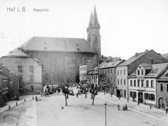 Der Maxplatz im Jahr 1906 auf einer Ansichtskarte