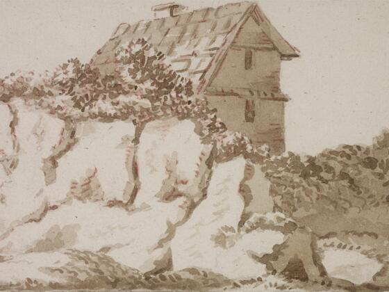 Steinbruch am Sand, gezeichnet von Johann Wolfgang von Goethe 