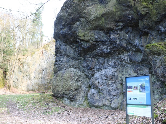 Diabasbruch am Labyrinthberg, Infotafel Geopfad Theresienstein