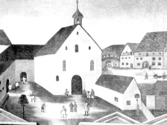 Die Hospitalstiftung um 1550: Das Bild hängt in der Hospitalkirche.