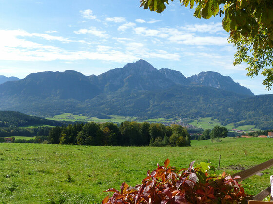 Blick von der Stroblalm auf das Bergmassiv