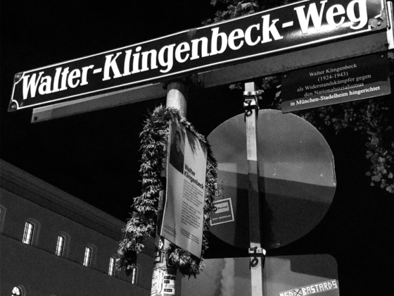 Straßenschild: Walter-Klingenbeck-Weg
